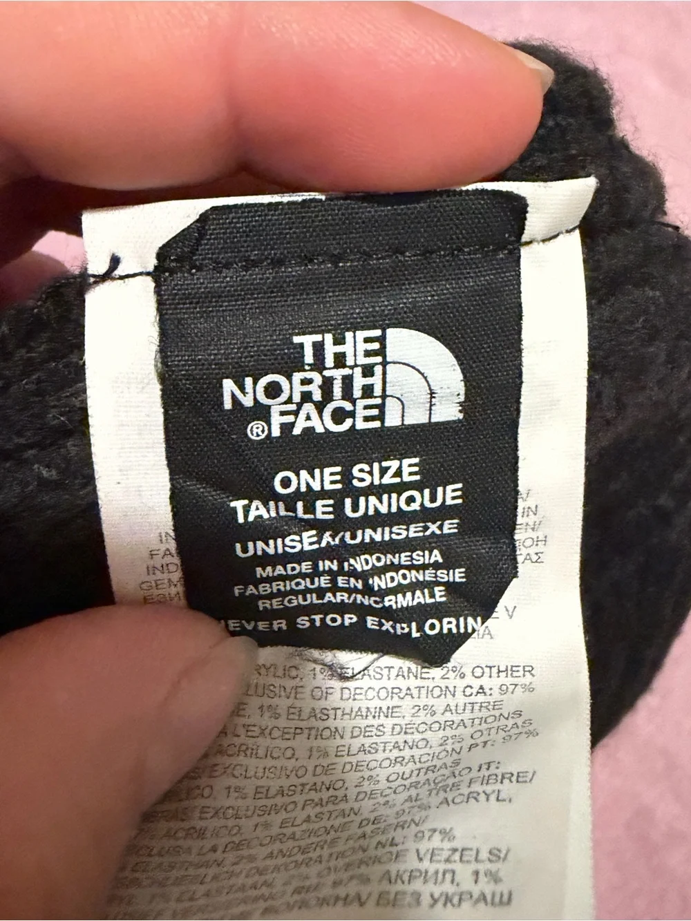The North Face Black Rib-Knit Cuffed Beanie with Logo Patch